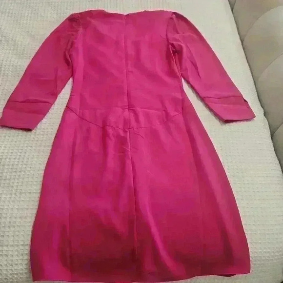 Banana Republic Magenta SHIRRED MIDI DRESS - Picture 8 of 8